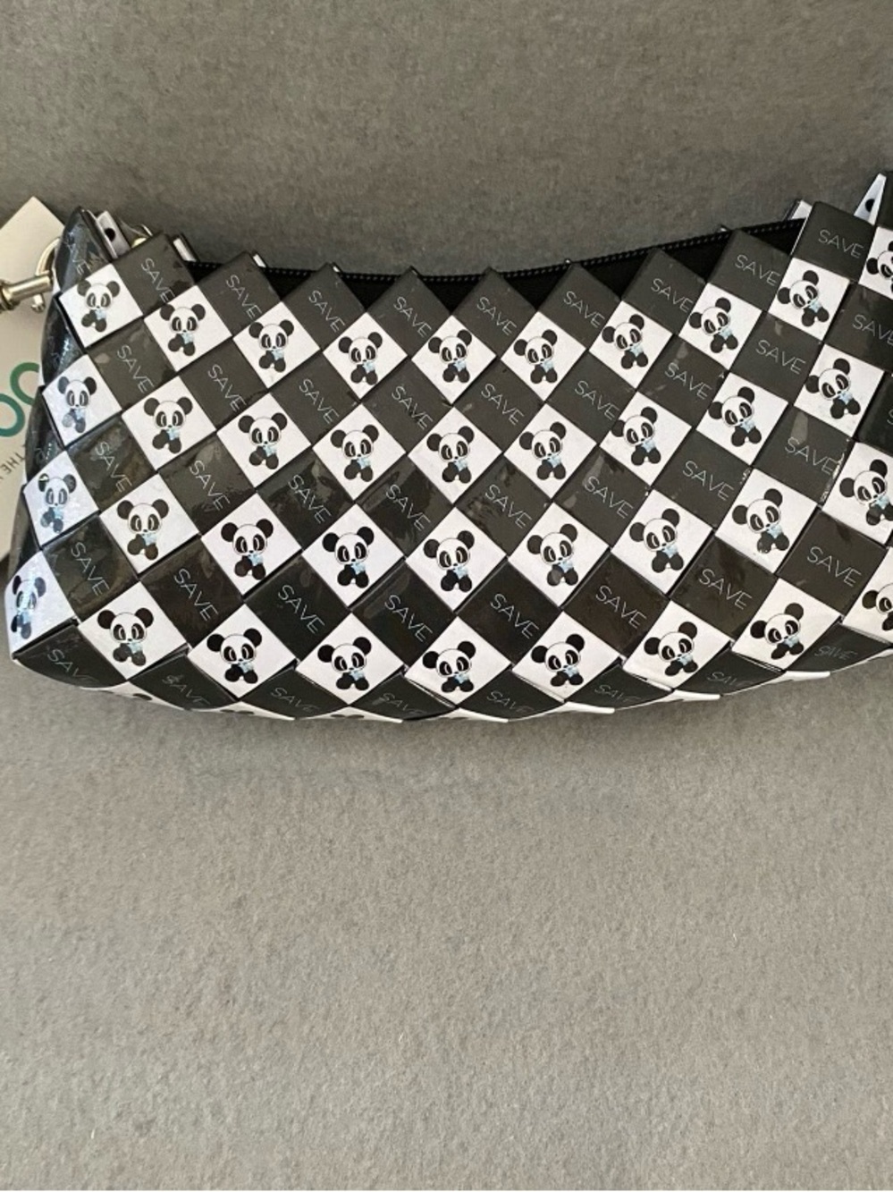 Black & White Panda Print Clutch